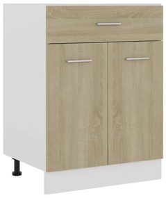 801231 vidaXL Armário inferior c/ gavetas 60x46x81,5cm contraplacado carvalho