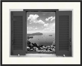 Impressão digital emoldurada Provence Window View