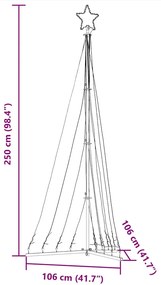 LED Árvore de Natal 447 LEDs Azul 249 cm