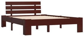 Estrutura de cama 120x200 cm pinho maciço castanho-escuro