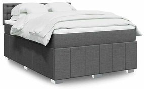 Cama com molas/colchão 140x190 cm tecido cinzento-escuro