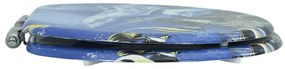 Assento de sanita com tampa de fecho suave MDF design golfinhos