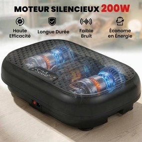 Plataforma Vibratória de Fitness, 48 x 32 x 12,5 cm, 120 Velocidades, Preta