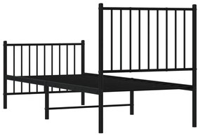 Estrutura de cama com cabeceira e pés 80x200 cm metal preto