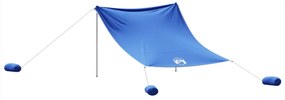 Toldo de praia com âncoras de areia 304x300 cm azul