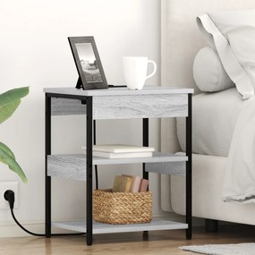 vidaXL Armário de Cabeceira Sonoma cinzento 41 x 31 x 51 cm