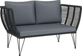 Outsunny Sofá de jardim com almofadas 2 lugares Sofá Outdoor Sofá para Varanda Sofá de Rattan Polyrattan Móveis de Jardim 123 x 67 x 72 cm Cinza claro | Aosom Portugal