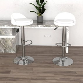 vidaXL Bancos de bar 2 pcs couro artificial branco