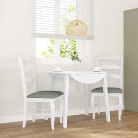 vidaXL Cadeiras de jantar com almofadões 2 pcs madeira maciça branco