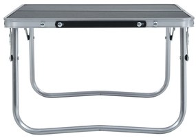 Mesa de campismo dobrável 60x40 cm alumínio cinzento