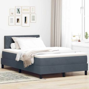 Camas Box Spring com Colchão vidaXL Cinza Escuro Pequeno Duplo Veludo