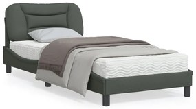 vidaXL Estrutura de cama sem colchão 80x200 cm tecido cinzento-escuro