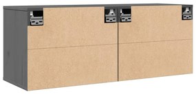 Armários de parede 2 pcs 45x30x35 cm pinho maciço cinza
