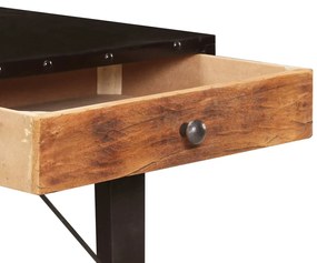 Mesa consola 118x35x76 cm madeira recuperada maciça