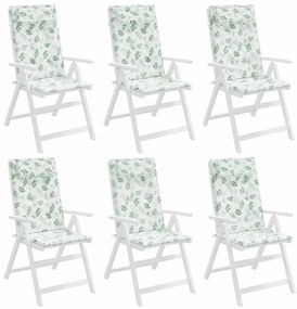 Almofadões p/ cadeira encosto alto 6 pcs tecido oxford folhas