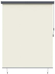 Cortina Rolô Exterior Riscas Manual Ajustável Creme 200 x 250 cm tecid