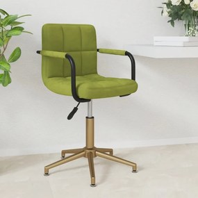 Cadeira de jantar giratória veludo verde-claro