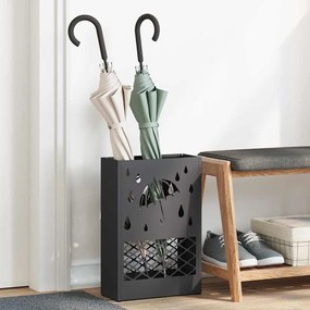 Suporte para Guarda-chuva Preto 28x12x41 cm em Aço