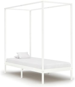 Estrutura de cama com toldo 100x200 cm pinho maciço branco