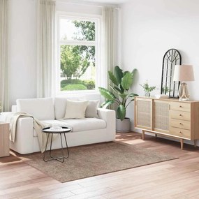 Tapete Shaggy vidaXL com base de látex Marrom 140x200 cm