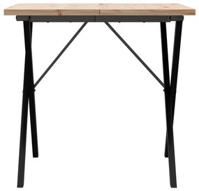 Mesa de jantar estrutura em X 80x80x75,5 cm pinho/aço