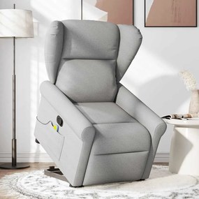 Poltrona elevatória de massagens tecido cinzento-nublado