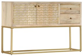 Aparador 120x30x75 cm madeira de mangueira maciça dourado