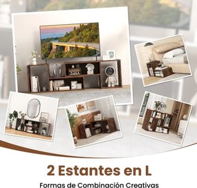 Móvel de TV de 2 peças Centro de entretenimento minimalista para TV de 50/55/60 polegadas com combinação livre castanho
