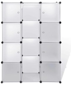 Armário plástico modular 9 gavetas 109x36,5x143 cm branco