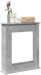 vidaXL Cornija lareira 75x20x87,5 cm derivados madeira cinza cimento
