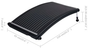 Painel de aquecimento solar curvo para piscina 110x65 cm