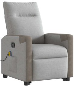 Poltrona elevatória de massagens tecido cinzento-nublado