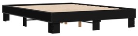 Estrutura de cama 150x200 cm derivados de madeira/metal preto