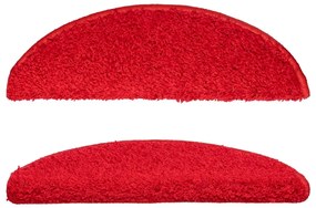Tapetes de escadas 10 pcs 56x17x3 cm vermelho