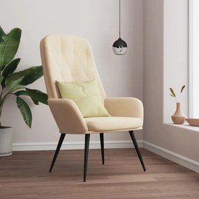 vidaXL Cadeira de descanso veludo branco nata