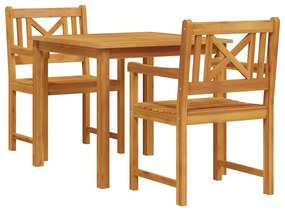 Conjunto de Jantar para Jardim em Madeira Sólida de Acácia, 3 Peças.