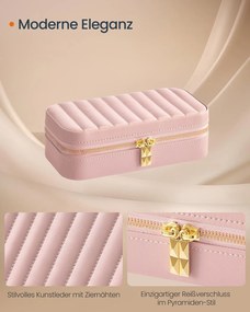 Caixa para joias Viagem 10,5 x 20,5 x 6 cm HOME Coleção ANAH Rosa pastel