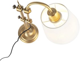 Candeeiro de mesa clássico bronze com cúpula branca - Ashley