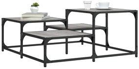 Mesa de centro 87,5x87,5x40cm derivados de madeira cinza sonoma