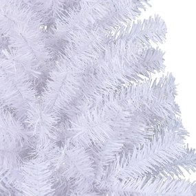 Meia árvore de Natal artificial com suporte 210 cm PVC branco