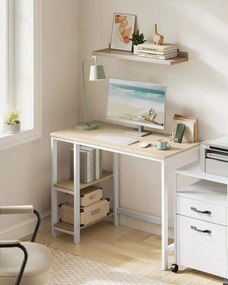 Secretaria de escritório 100 x 50 x 76 cm bege natural-branco