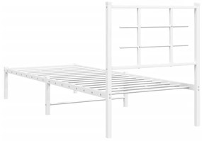 Estrutura de cama com cabeceira 80x200 cm metal branco