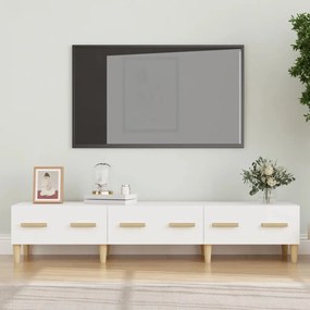 812636 vidaXL Móvel para TV 150x34,5x30 cm madeira processada branco