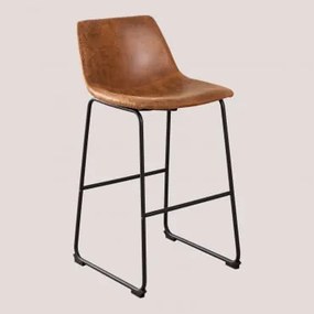 Banqueta Alta Ody Style Estofada Em Couro Sintético Camelo Vindima & ↑70 Cm - Sklum