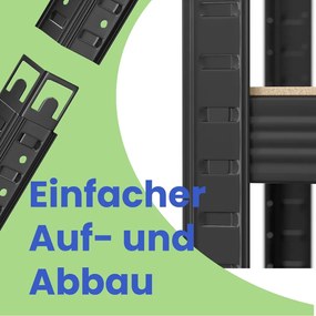 Estante para cargas pesadas 50 x 100 x 200 cm preto