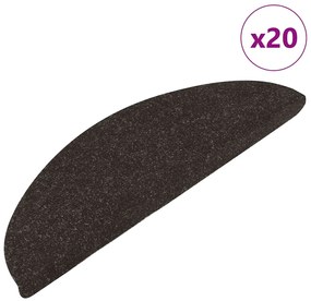 Tapetes de escada adesivos 20 pcs 65x22,5x3,5 cm preto