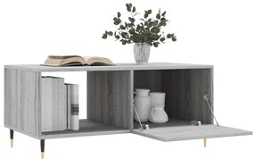 Mesa de centro 90x50x40 cm derivados de madeira cinzento sonoma