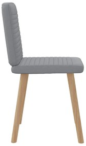 Cadeiras de jantar 2 pcs tecido cinzento-claro