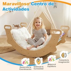 Arco de escalada infantil com almofada Escada Montessori 3 em 1 para trepar para crianças Ginásio de escalada multicolorido