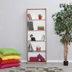 Estante “Verona” — 64x26x182 cm — Design Moderno em Nogueira Clara com